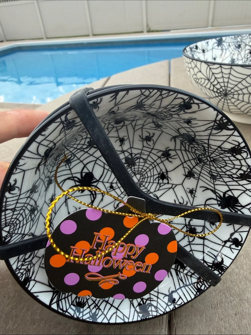 Halloween Skull & Spiderweb Serveware Set - Black and White